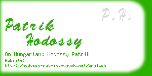 patrik hodossy business card